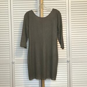 Ya Los Angeles 3/4 Sleeve Scooped Back Knee-Length Bodycon Dress L